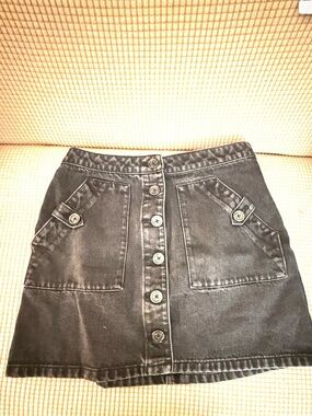Forever 21 Black Button-Front Mini Skirt